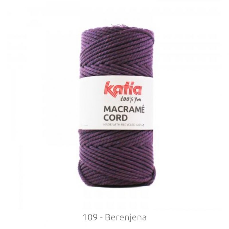 Macramé cord 109-Berenjena de Katia